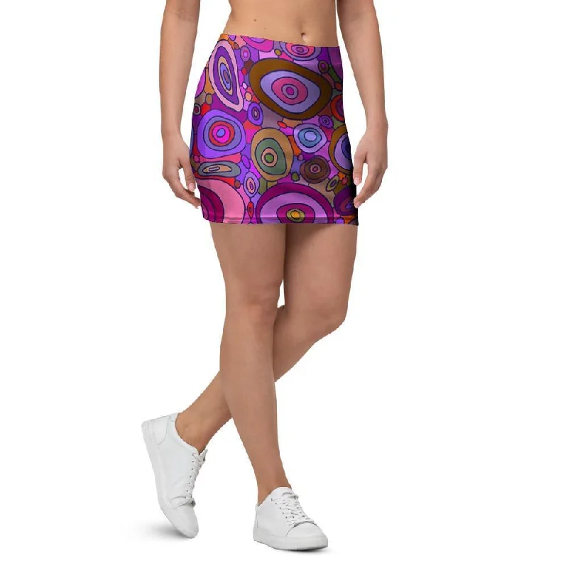 Purple Trippy Hippie Mini Skirt velvet skirt luxury